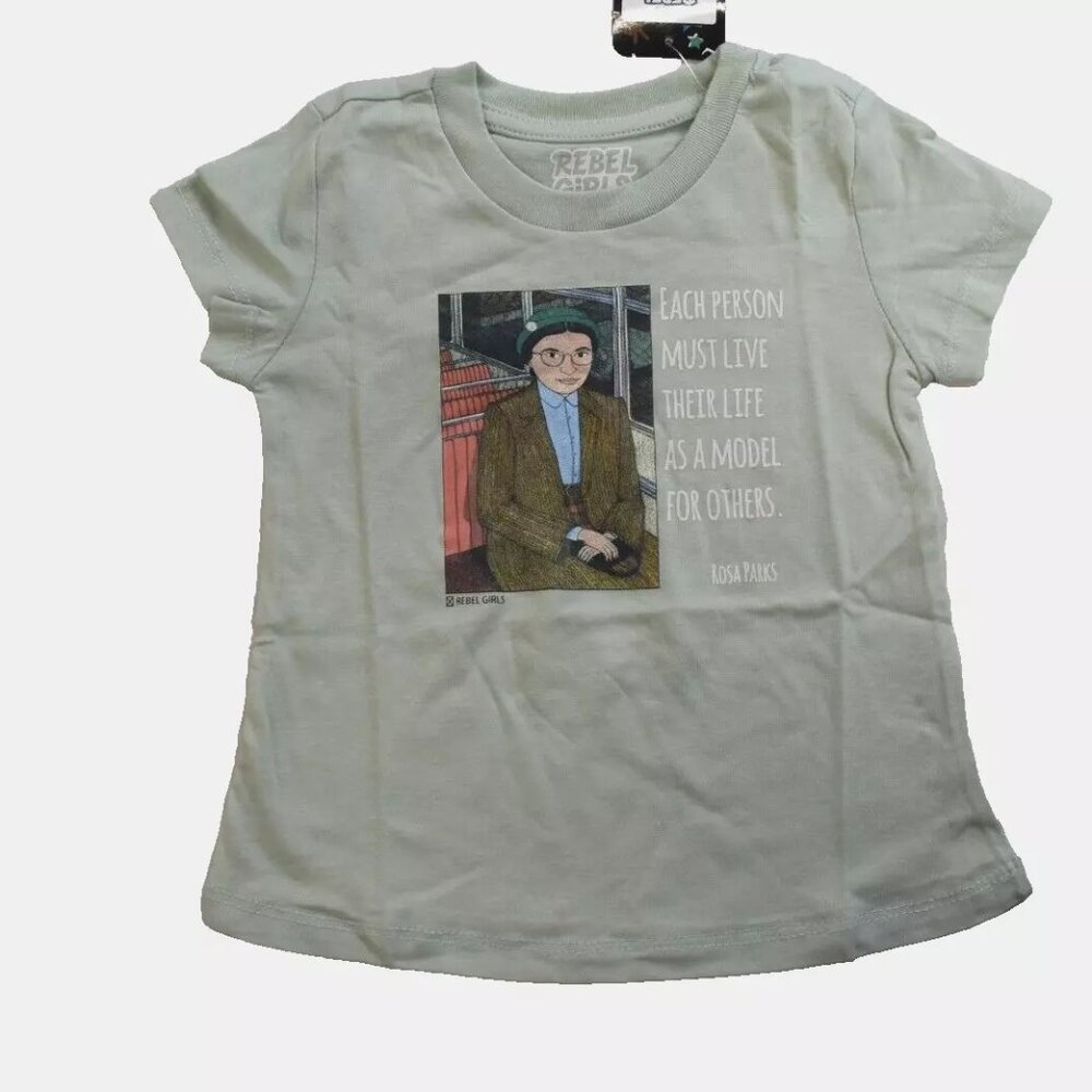 Rebel Girls Toddler Girls Rosa Parks Each Person Must Live Quote Green Shirt New